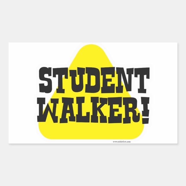 Pegatina Rectangular Estudiante Walker (Anverso)