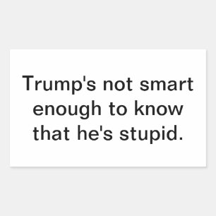 Pegatina Rectangular Estúpido Trump No Es Inteligente Hankamer Artjunkh