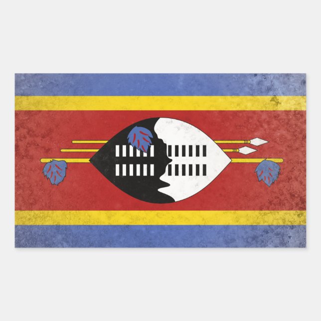 Pegatina Rectangular eSwatini (Anverso)
