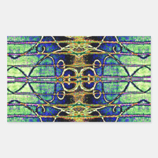 Pegatina Rectangular Etching dorado