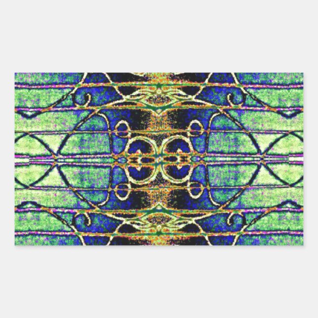 Pegatina Rectangular Etching dorado (Anverso)