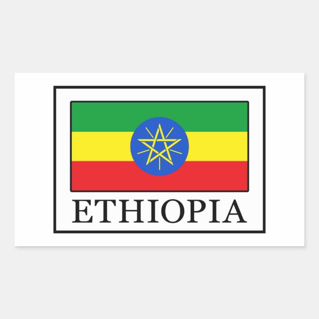 Pegatina Rectangular Etiopía (Anverso)