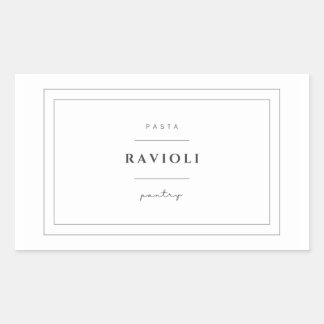 Pegatina Rectangular Etiquetas Adhesivas para Comida de Pasta Ravioli