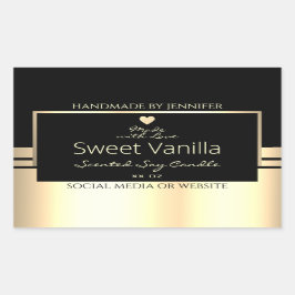 Pegatina Rectangular Etiquetas de embalaje de productos de lujo negras