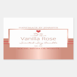 Pegatina Rectangular Etiquetas de embalaje de productos de lujo Rosa bl