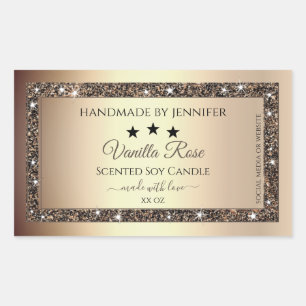 Pegatina Rectangular Etiquetas de embalaje de productos de Purpurina de