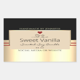 Pegatina Rectangular Etiquetas de embalaje de productos elegantes oro n