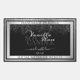 Pegatina Rectangular Etiquetas de empaquetado de productos de color neg