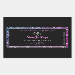 Pegatina Rectangular Etiquetas de empaquetado de productos de Purpurina