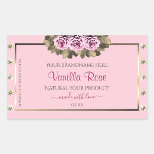 Pegatina Rectangular Etiquetas de envasado de producto rosa ligero Rosa