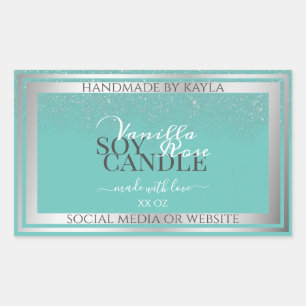 Pegatina Rectangular Etiquetas de envasado de productos llamativas Verd