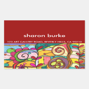 Pegatina Rectangular Etiquetas de envío "Amor y Color"