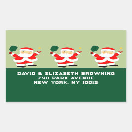 Pegatina Rectangular Etiquetas de Navidades de peletería