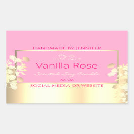 Pegatina Rectangular Etiquetas de presentación de productos florales de