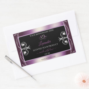 Pegatina Rectangular Etiquetas de producto de decoración de corazones m