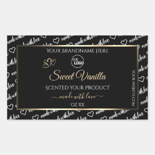 Pegatina Rectangular Etiquetas de productos de arte en blanco y negro L