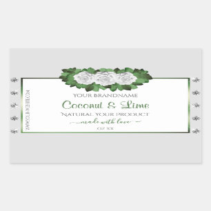 Pegatina Rectangular Etiquetas de productos de color gris claro Joyas d