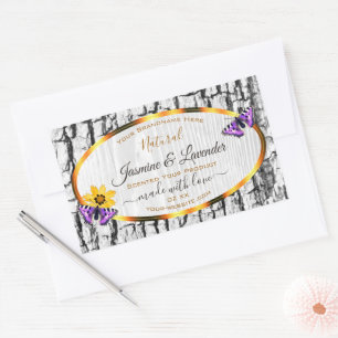 Pegatina Rectangular Etiquetas de productos de la corteza del árbol de 