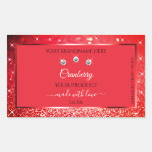 Pegatina Rectangular Etiquetas de productos de Purpurina de esparkling 