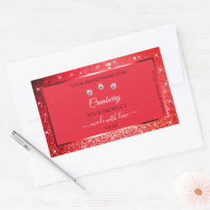 Pegatina Rectangular Etiquetas de productos de Purpurina de esparkling 