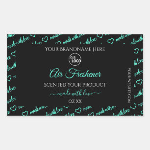 Pegatina Rectangular Etiquetas de productos en la nube de palabras negr