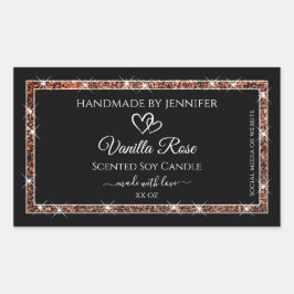 Pegatina Rectangular Etiquetas de productos para cuadros de Purpurina d