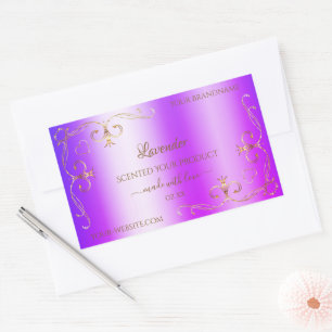 Pegatina Rectangular Etiquetas de productos para el Ornato de Oro Blue 