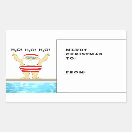 Pegatina Rectangular Etiquetas de regalo de vacaciones para nadar