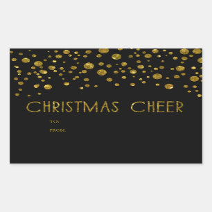 Pegatina Rectangular Etiquetas de regalo Faux Gold Purpurina Holiday