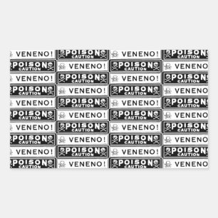 Pegatina Rectangular Etiquetas de veneno ventilado