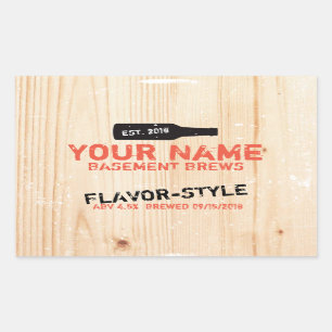 Pegatina Rectangular Etiquetas personalizadas para botellas de cerveza