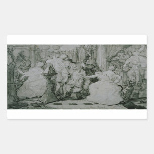 Pegatina Rectangular Eugene Delacroix - Le Roy Rene