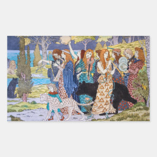 Pegatina Rectangular Eugene Grasset - Panel Decorativo Armonía