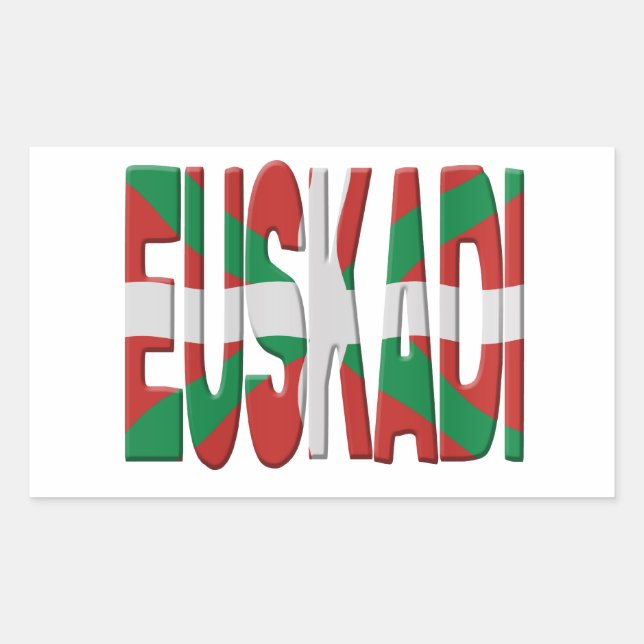 Pegatina Rectangular Euskadi - Basque flag (Anverso)