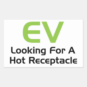 Pegatina Rectangular EV que busca un receptáculo caliente