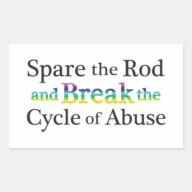 Pegatina Rectangular Evitar el abuso (Anverso)