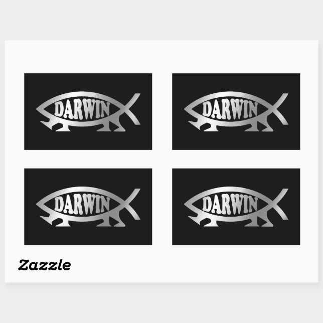 Pegatina Rectangular Evolución - Darwin (Hoja)