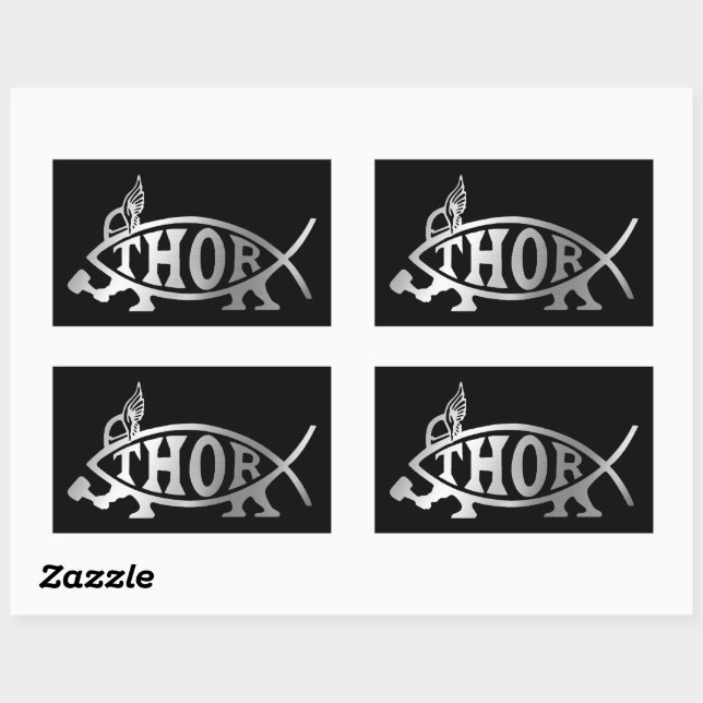 Pegatina Rectangular Evolución - Thor (Hoja)