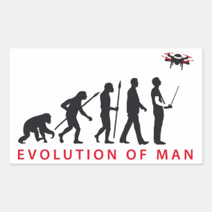 Pegatina Rectangular evolution of usted controlling drone