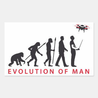 Pegatina Rectangular evolution of usted controlling drone