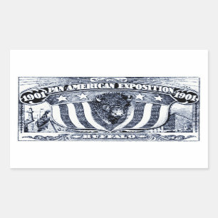 Pegatina Rectangular Exposición Cacerola-Americana 1901