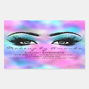 Pegatina Rectangular Extensión de Eyelash Maquillaje Artista Belleza Ho