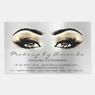 Pegatina Rectangular Extensión Eyelash maquillaje Belleza Browns Plata 
