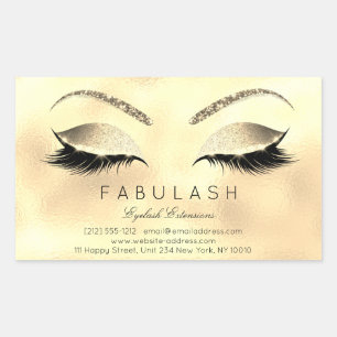 Pegatina Rectangular Extensión Eyelash maquillaje Salón de belleza Glam
