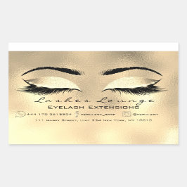 Pegatina Rectangular Extensión Eyelash Maquillaje Salón De Belleza Oro