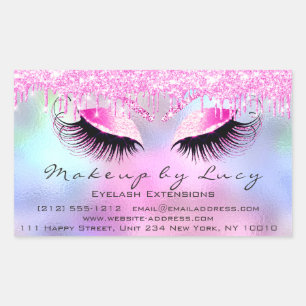Pegatina Rectangular Extensión Eyelash Maquillaje Salón De Belleza Perf