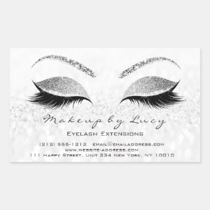 Pegatina Rectangular Extensión Eyelash maquillaje Salón De Belleza Purp