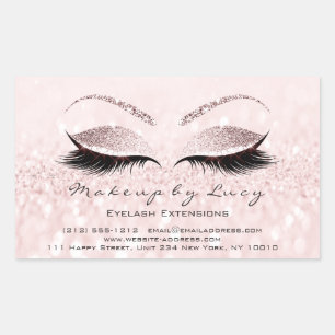 Pegatina Rectangular Extensión Eyelash maquillaje Salón De Belleza Purp