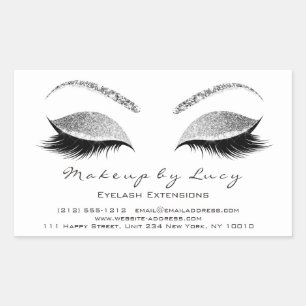 Pegatina Rectangular Extensión Eyelash maquillaje Salón De Belleza Purp