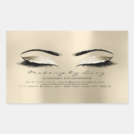 Pegatina Rectangular Extensión Lash maquillaje Belleza Champaigne Purpu
